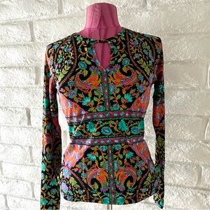 Nanette Lepore Paisley Long Sleeve Top T-31